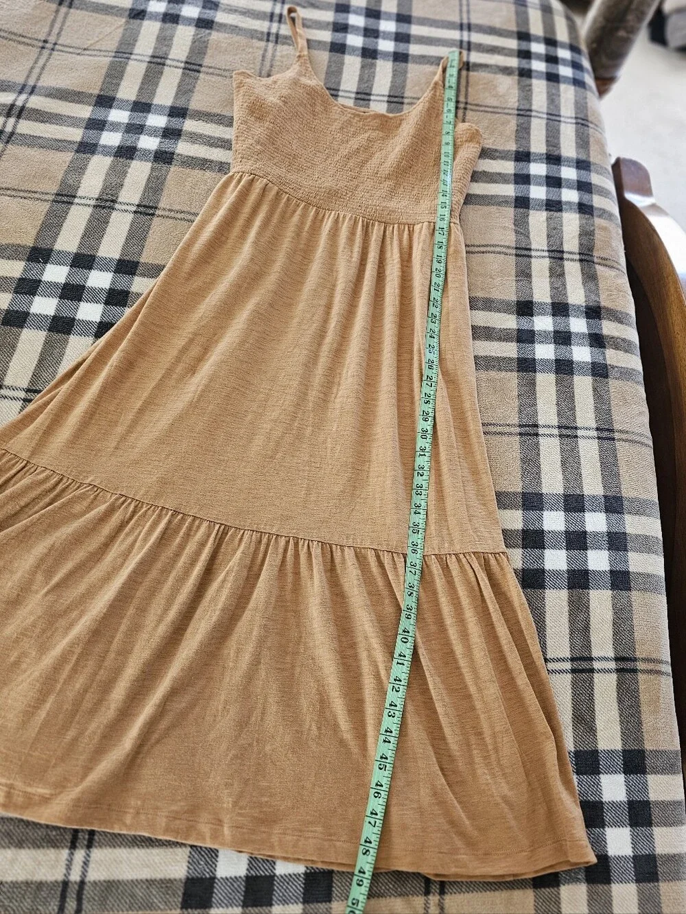 GAP Women’s Sleeveless Tiered Maxi Dress in Camel Brown - Picture 9 of 9